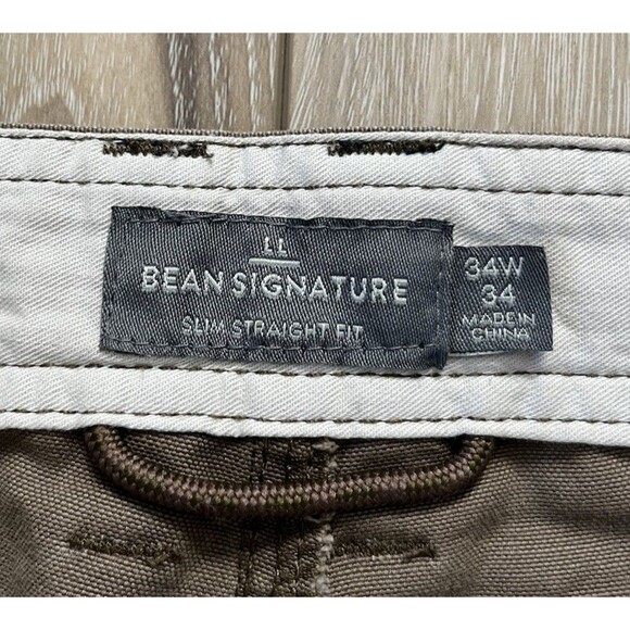 LL Bean Shorts Mens 34W Brown Canvas Chino Military Style Utility Hiking - Picture 7 of 8